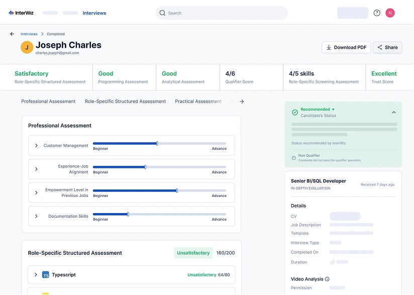 Interviewing Across Roles, All in One Platform